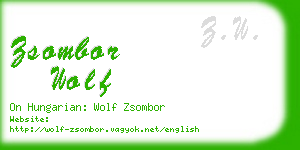 zsombor wolf business card